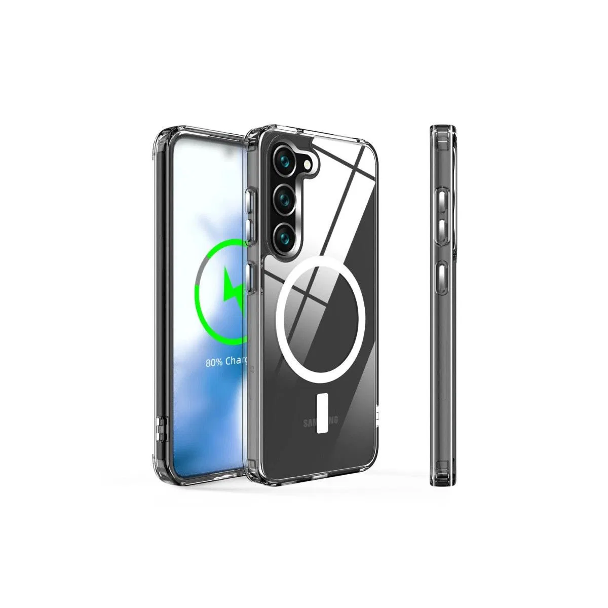 Samsung Galaxy S23 Plus Kılıf Magneticsafe Şeffaf Silikon - Şeffaf görsel 4