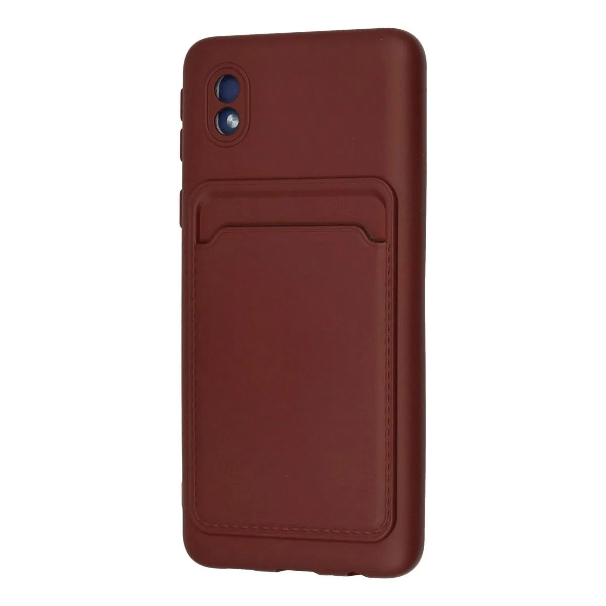 Samsung Galaxy A01 Core Kılıf Kelvin Kartvizitli Silikon - Bordo görsel 3