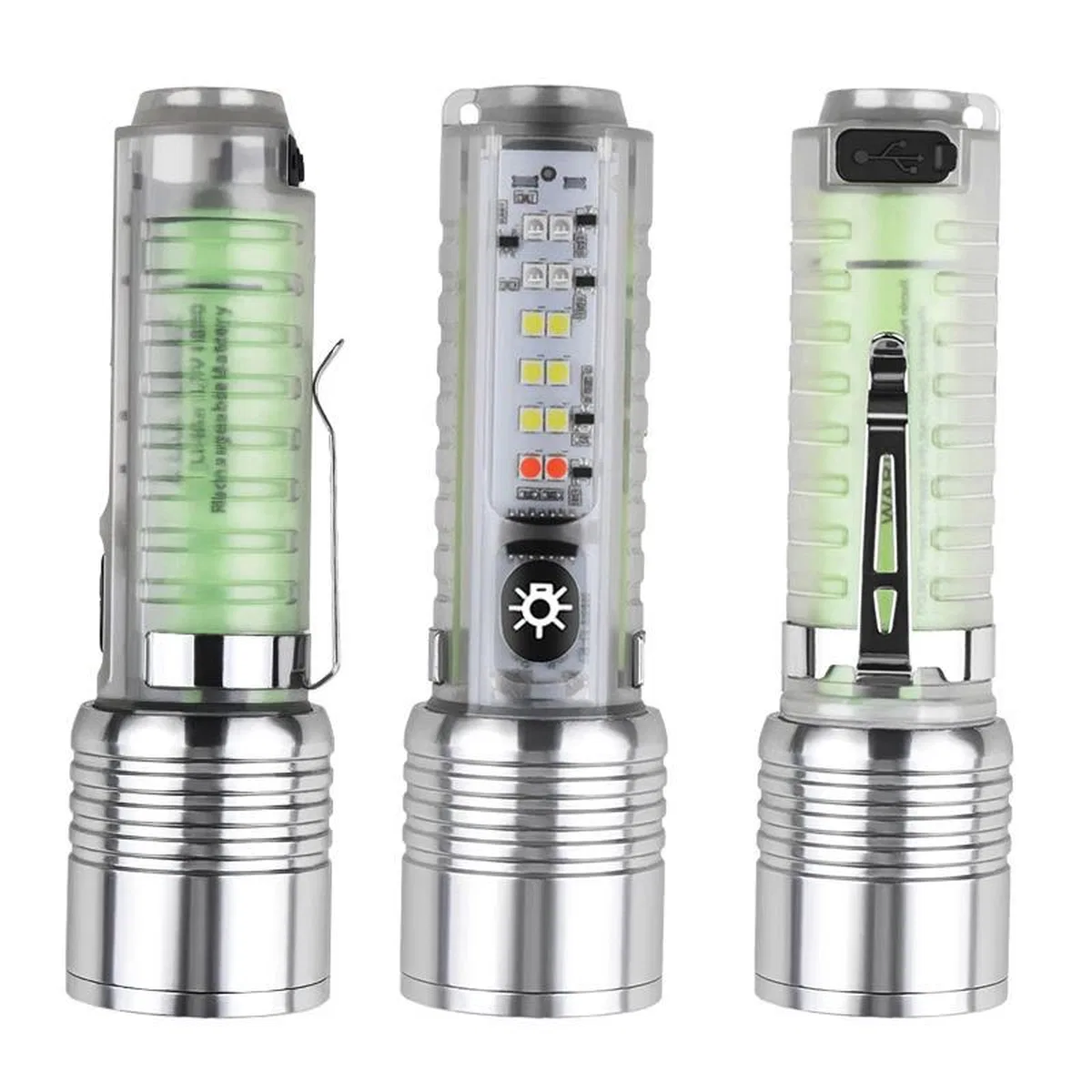 Profesyonel Tg Led Güçlü 8 Modlu Type-c 1000 Lümen Polis Çakarlı Şarjlı El Feneri görsel 4