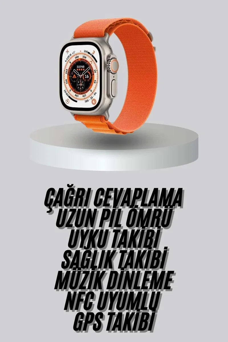 Yeni Nesil Akıllı Saat Uyku ve Sağlık Takibi Titeşimli Sesli Arama Mesaj ve Bildirim Görme görsel 2