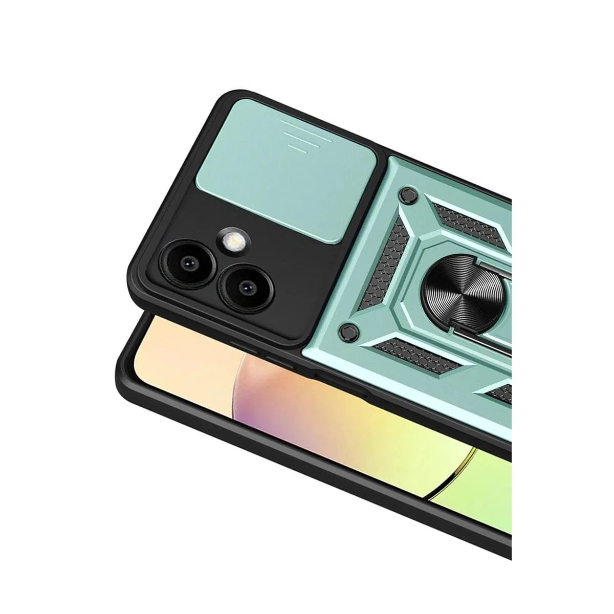 Samsung Galaxy A07 4g Pars Lens Yüzüklü Silikon - Yeşil görsel 2
