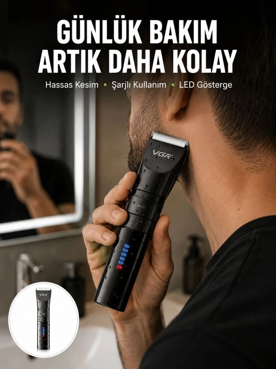 Erkek Saç Ve Sakal Kesme Makinesi – Su Geçirmez, Sessiz Motorlu Yeni Nesil