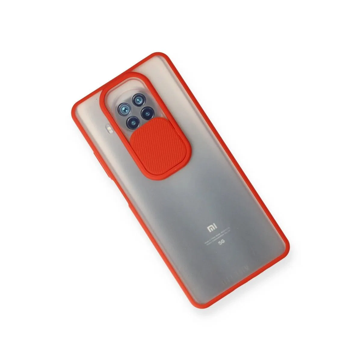 Xiaomi Mi 10t Lite Kılıf Palm Buzlu Kamera Sürgülü Silikon - Kırmızı görsel 3