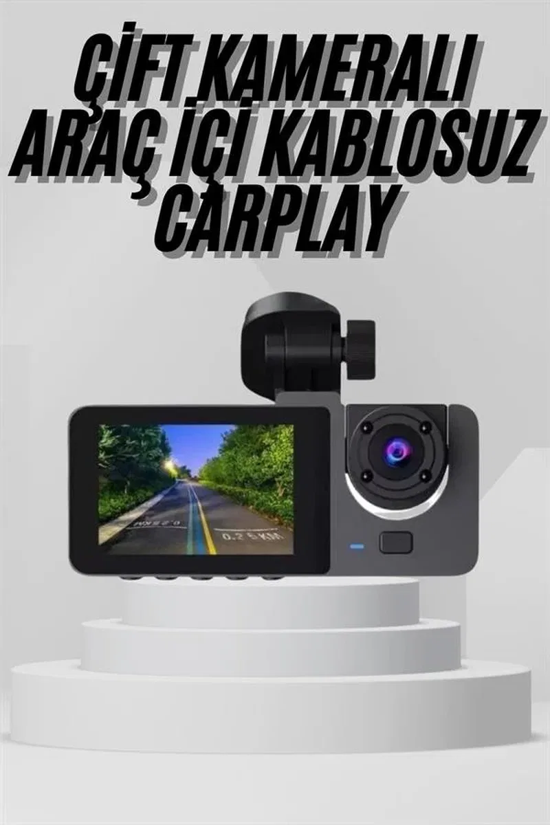 Yol Kayıt Araç Kamerası HD DVR 3 Kameralı 2. 0in Ekranlı Ön İç Arka görsel 2