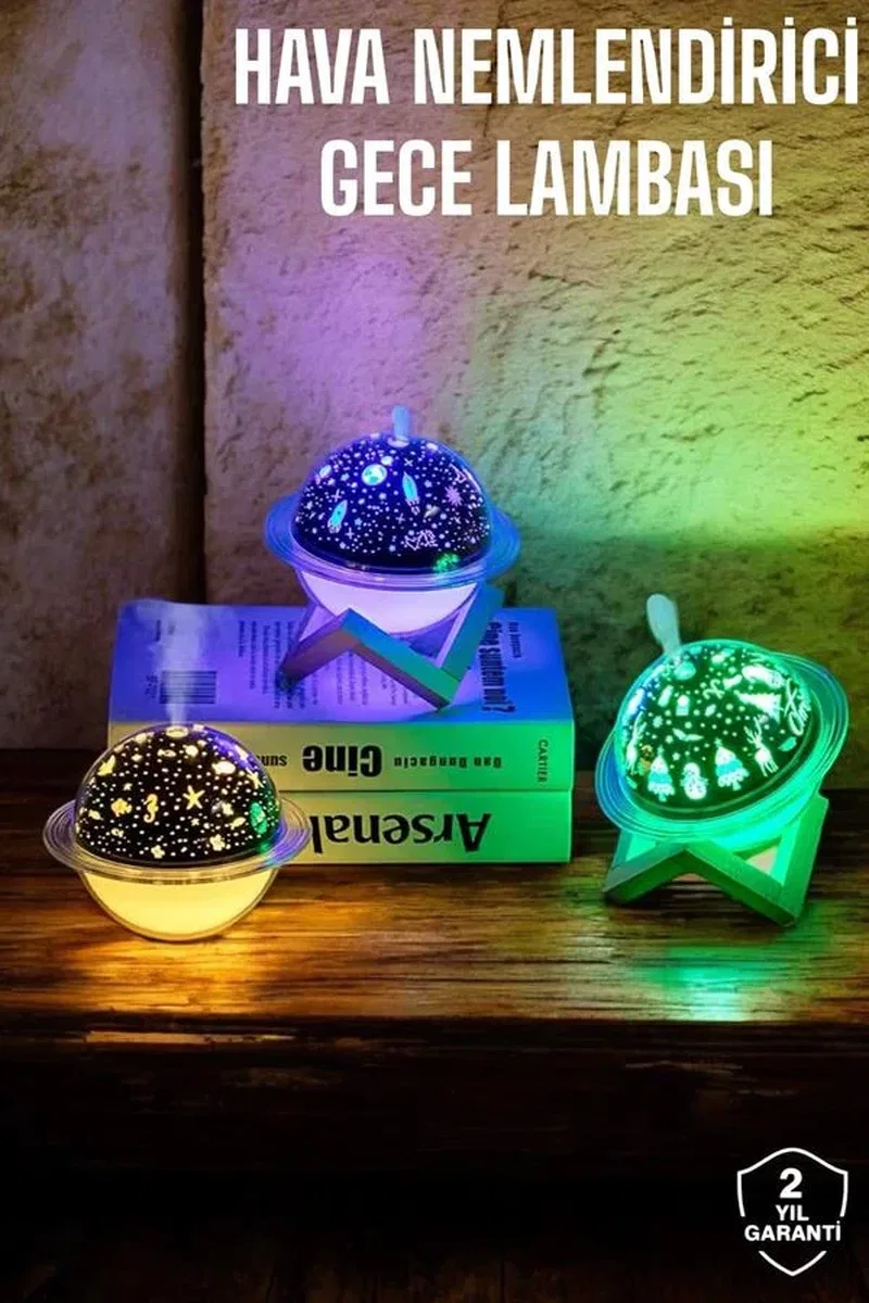 Hava Nemlendirici Masa ve Gece Lambası USB Projeksiyon Aromaterapi görsel 2