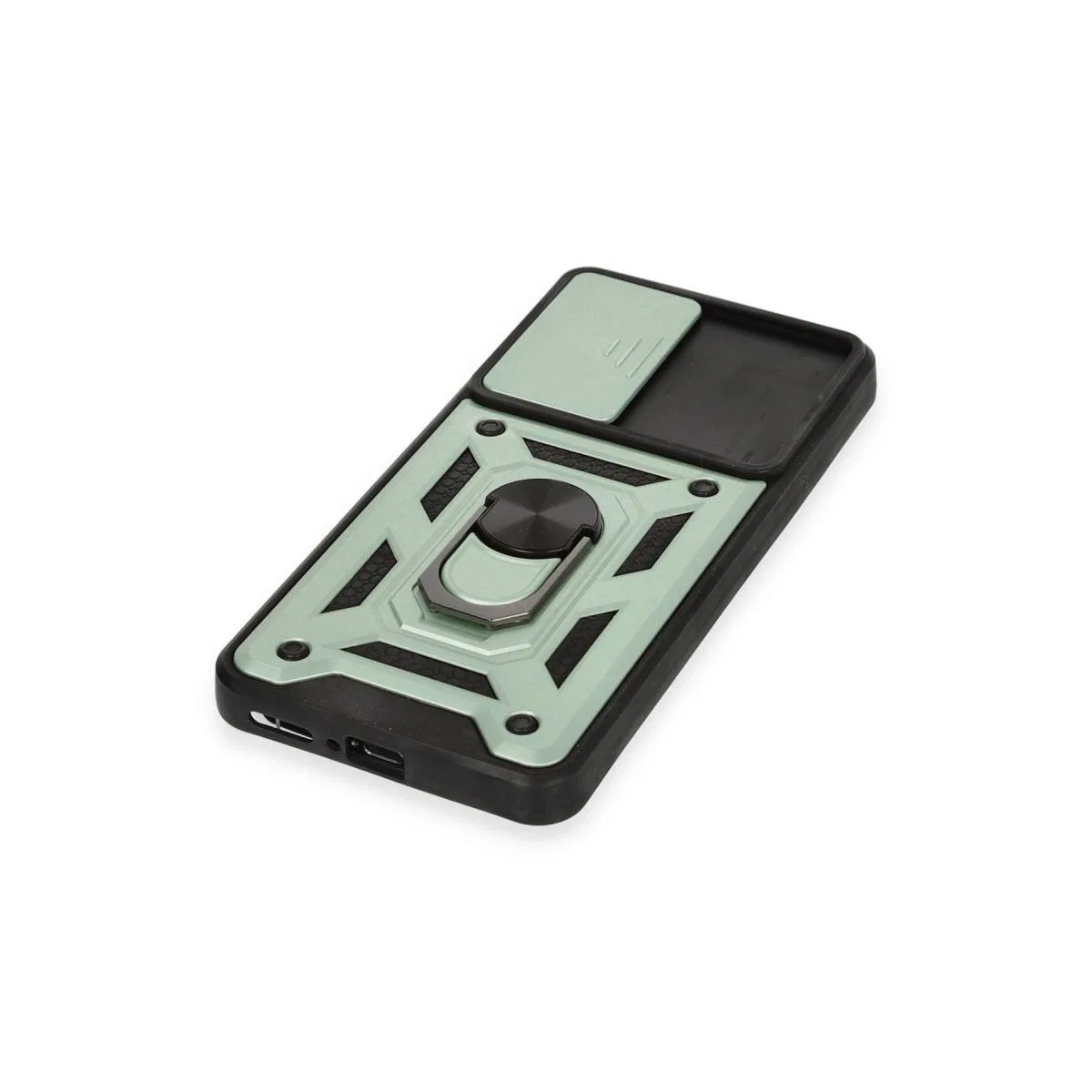 Xiaomi Mi 12t Pro Kılıf Pars Lens Yüzüklü Silikon - Yeşil görsel 5