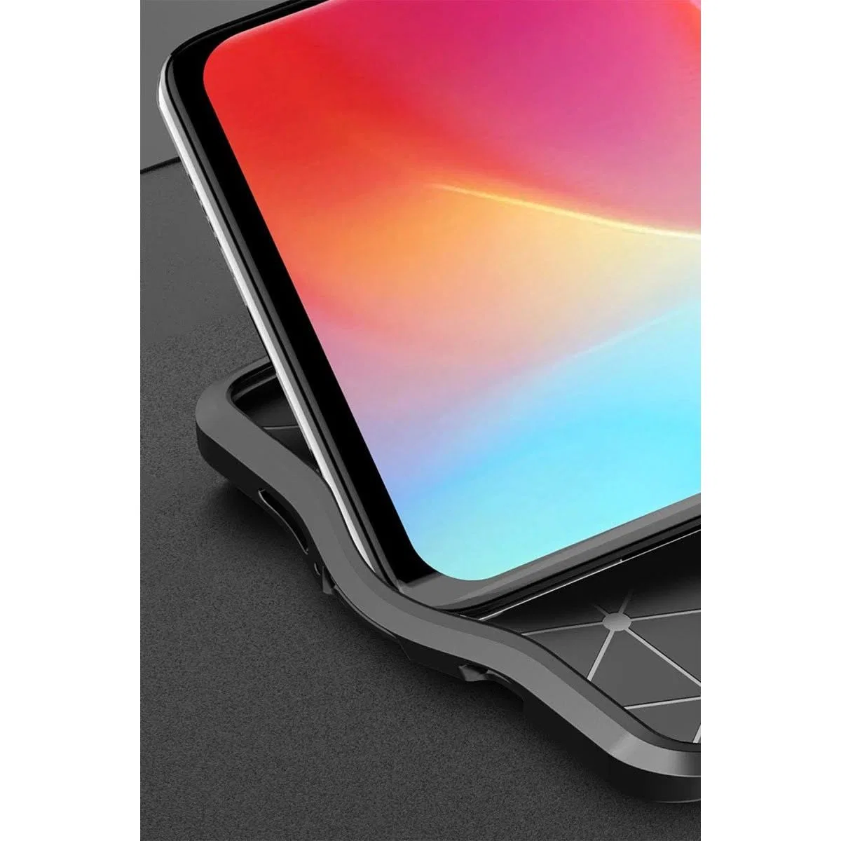 Xiaomi Mi Note 10 Lite Kılıf Auto Focus Kapak - Kırmızı görsel 3