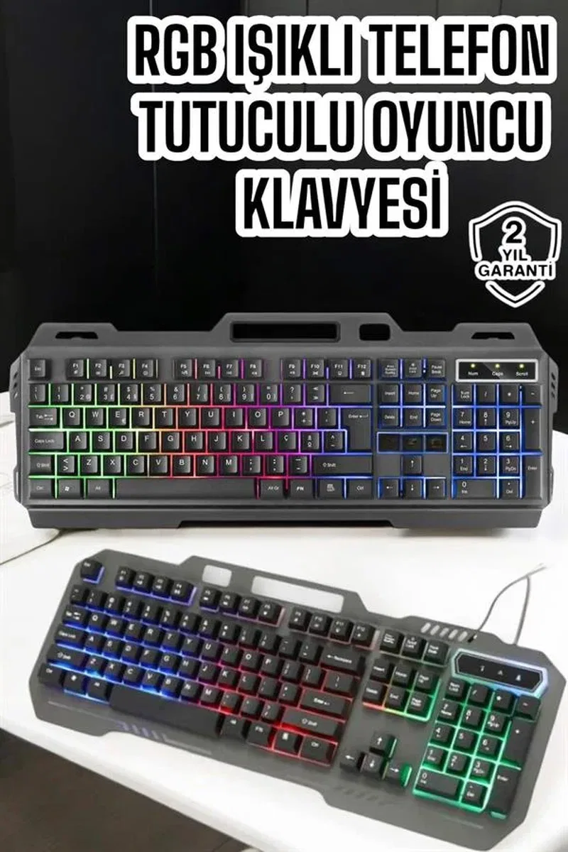 Q Klavye RGB Işıklı Klavye Ve Mouse Seti Kablolu Mouse Hediyeliş görsel 2
