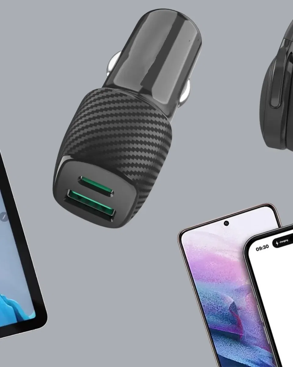 Kompakt Tasarımlı Type-C + USB Girişli Araç Şarj Başlığı görsel 5