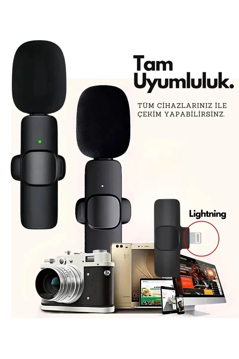 Type-c Çiftli Kablosuz Yaka Mikrofonu Seti - Youtube, Tiktok, Vlog Ve Canlı Yayınlar İçin Telefon Uyumlu Çift Mikrofon görsel 3