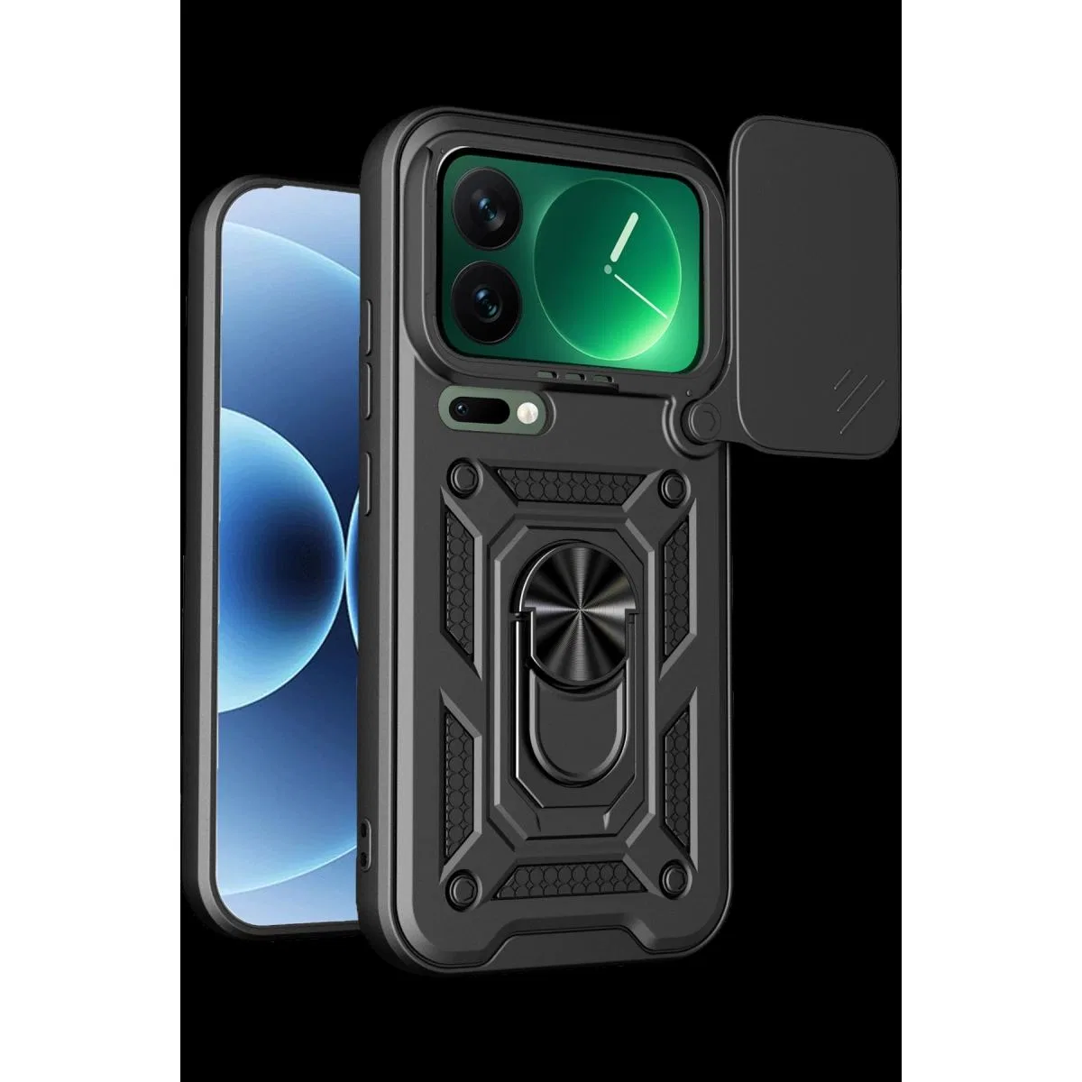 Xiaomi Mi 17 Pro Max Pars Lens Yüzüklü Silikon - Siyah