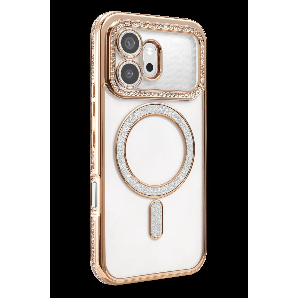 Huawei Honor 600 Joke Simli Magneticsafe Kılıf - Gold görsel 2