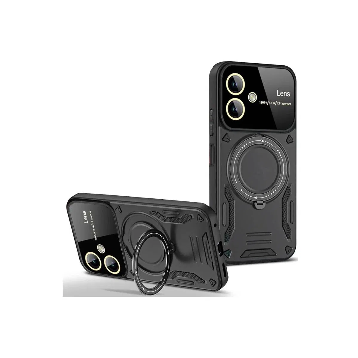 Samsung Galaxy A05 Kılıf Joy Lens Standlı Kapak - Siyah