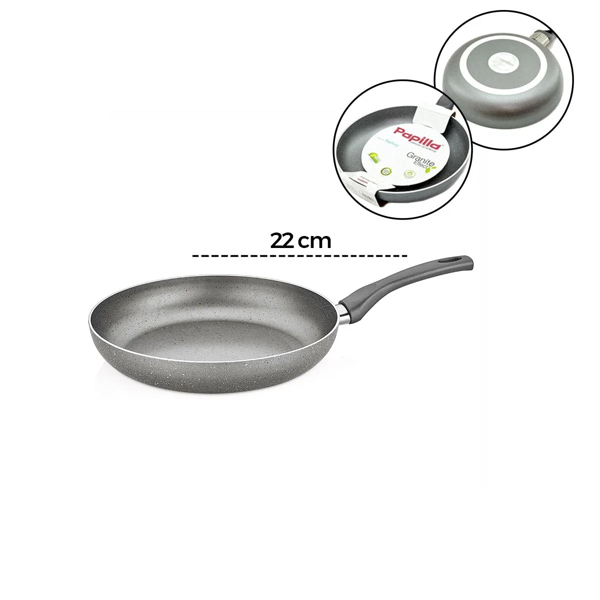 Granit Tava 22 cm Tek Saplı görsel 2