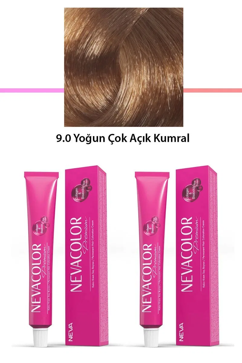 2 li Set Premium 9. 0 Yoğun Çok Açık Kumral - Kalıcı Krem Saç Boyası 2 X 50 g Tüp