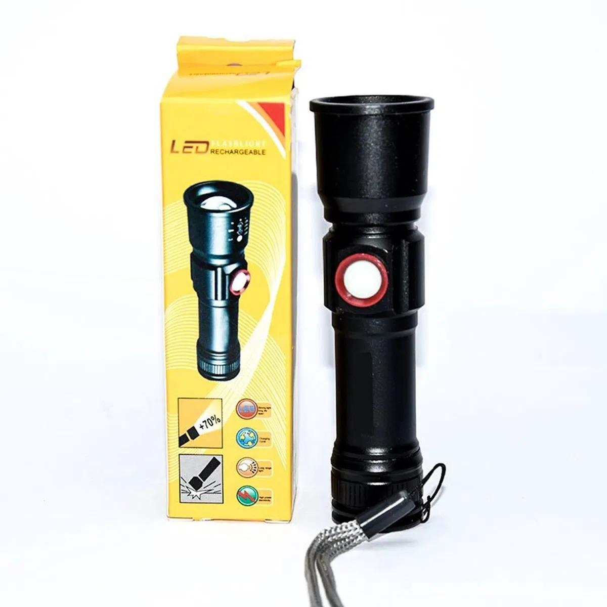 2 Led 1. 000 Lümen Usb Şarjlı El Feneri Wt-611 görsel 4