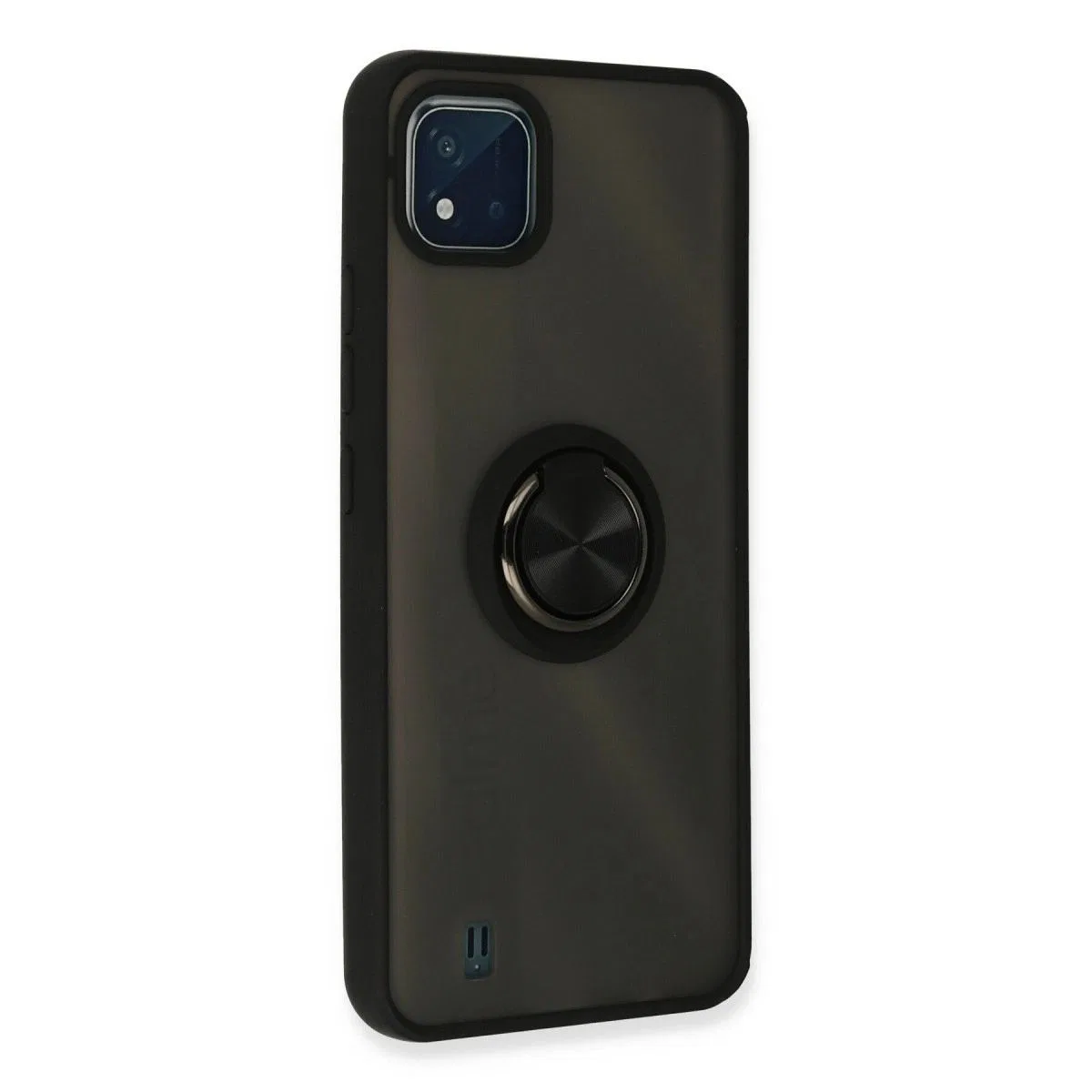 Realme C11 2021 Kılıf Montreal Yüzüklü Silikon Kapak - Siyah görsel 3
