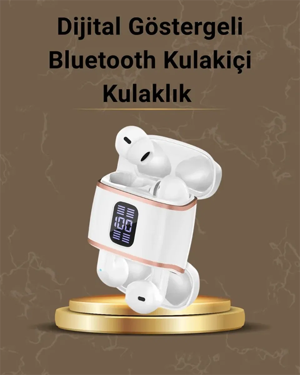 Dijital Göstergeli Bluetooth Kulakiçi Kulaklık – 4’lü Paket, Gürültü Engellemeli görsel 2