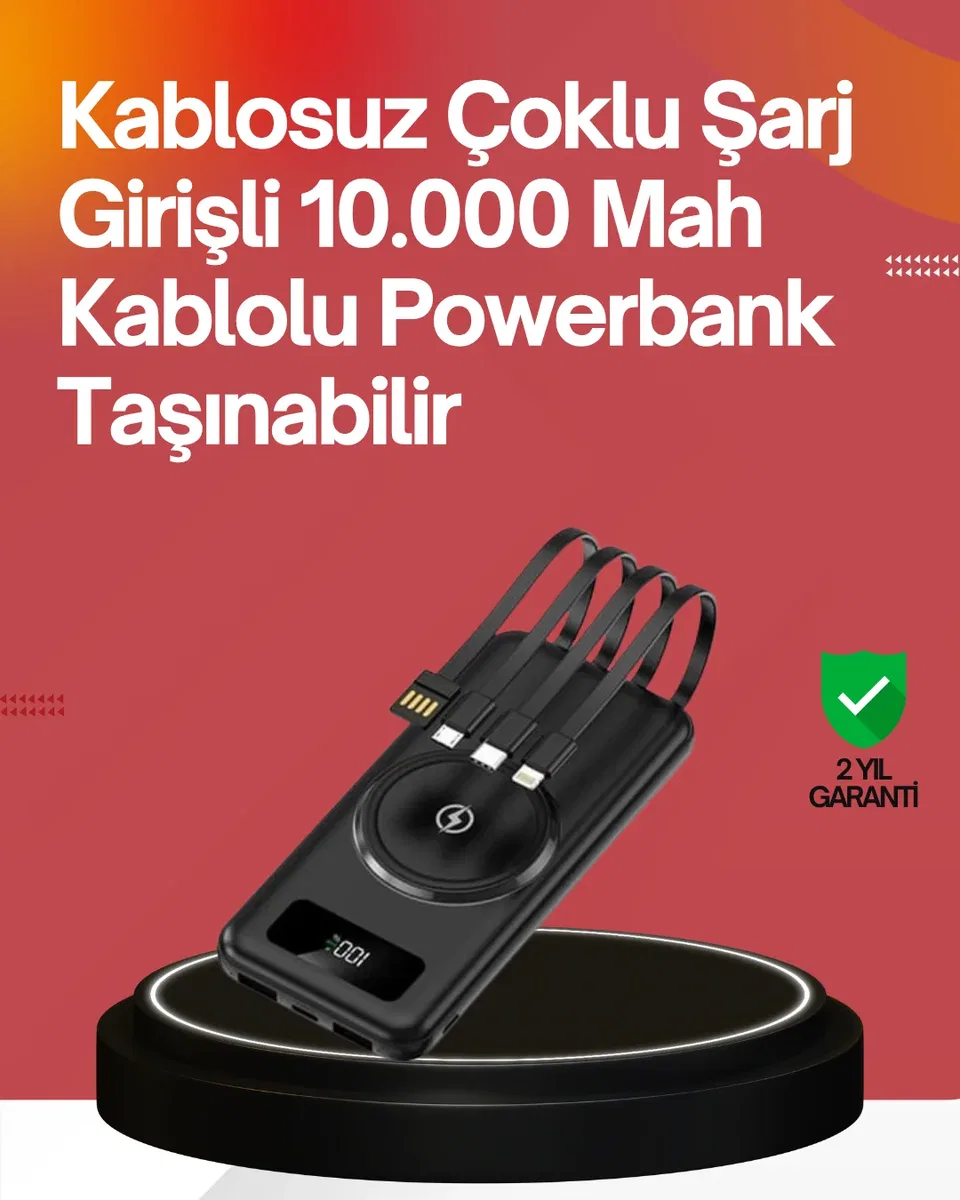 22. 5W Hızlı + 15W Kablosuz Şarj – Akıllı Powerbank ile Her An Enerji