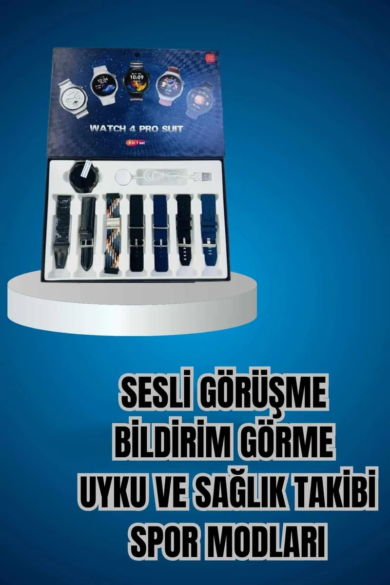 Ucuz Kaliteli Yeni Nesil 7 Kordonlu Akıllı Saat ve Kablosuz Bluetooth Kulaklık ANC Özelliği görsel 4