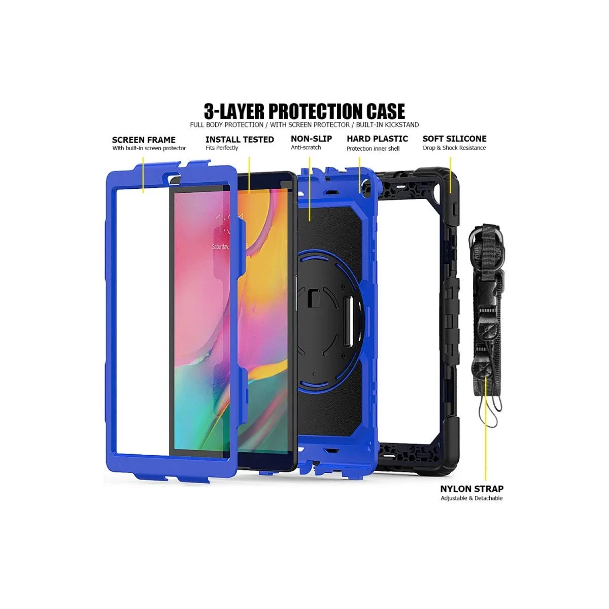 Samsung Galaxy T290 Tab A 8 Kılıf Pars Tablet Kapak - Mavi görsel 4