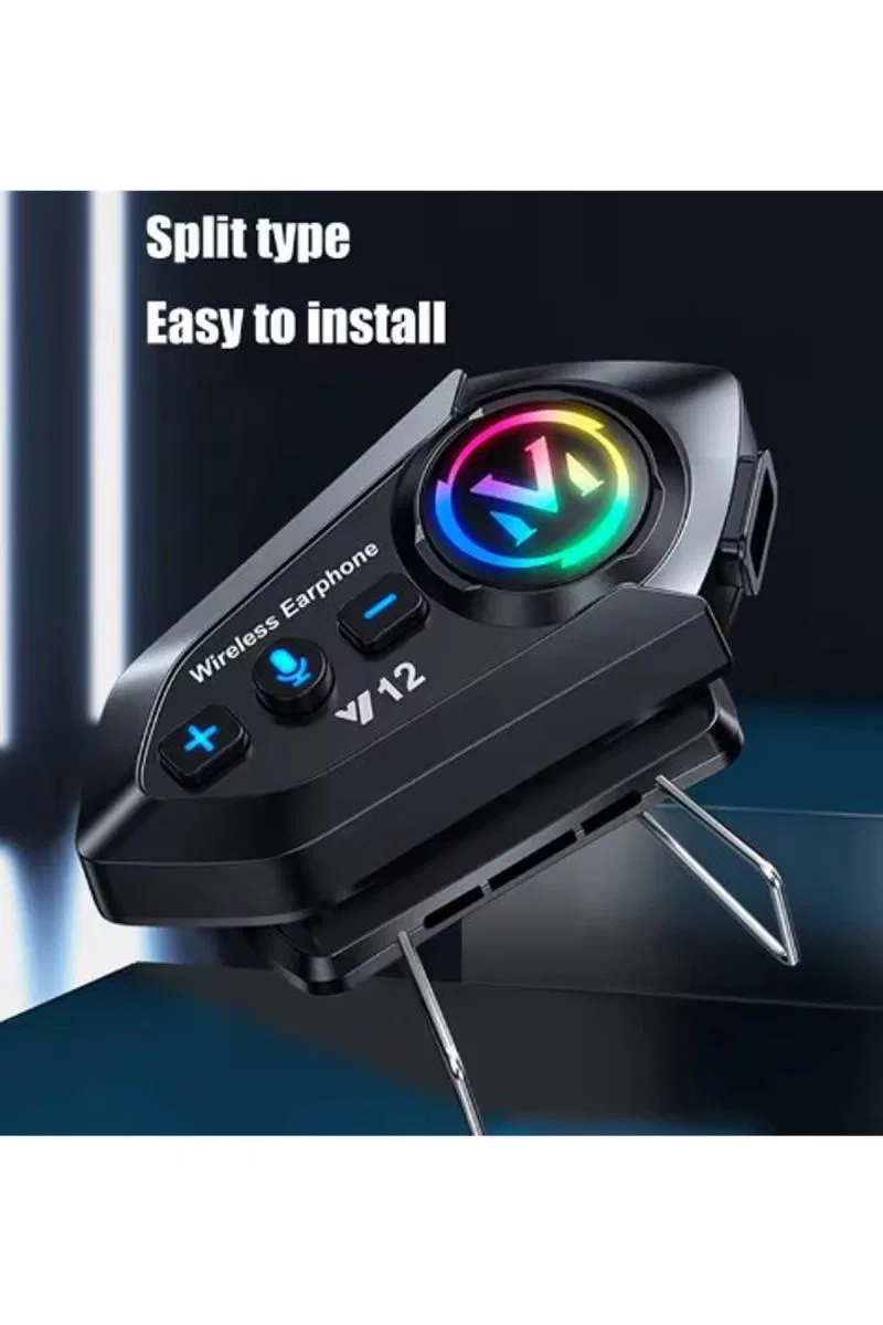 Y12 Motor Kask Kulaklık Rgb Modlu Radyolu Motosiklet Kulaklık 5. 3 Bluetooth Intercom görsel 3
