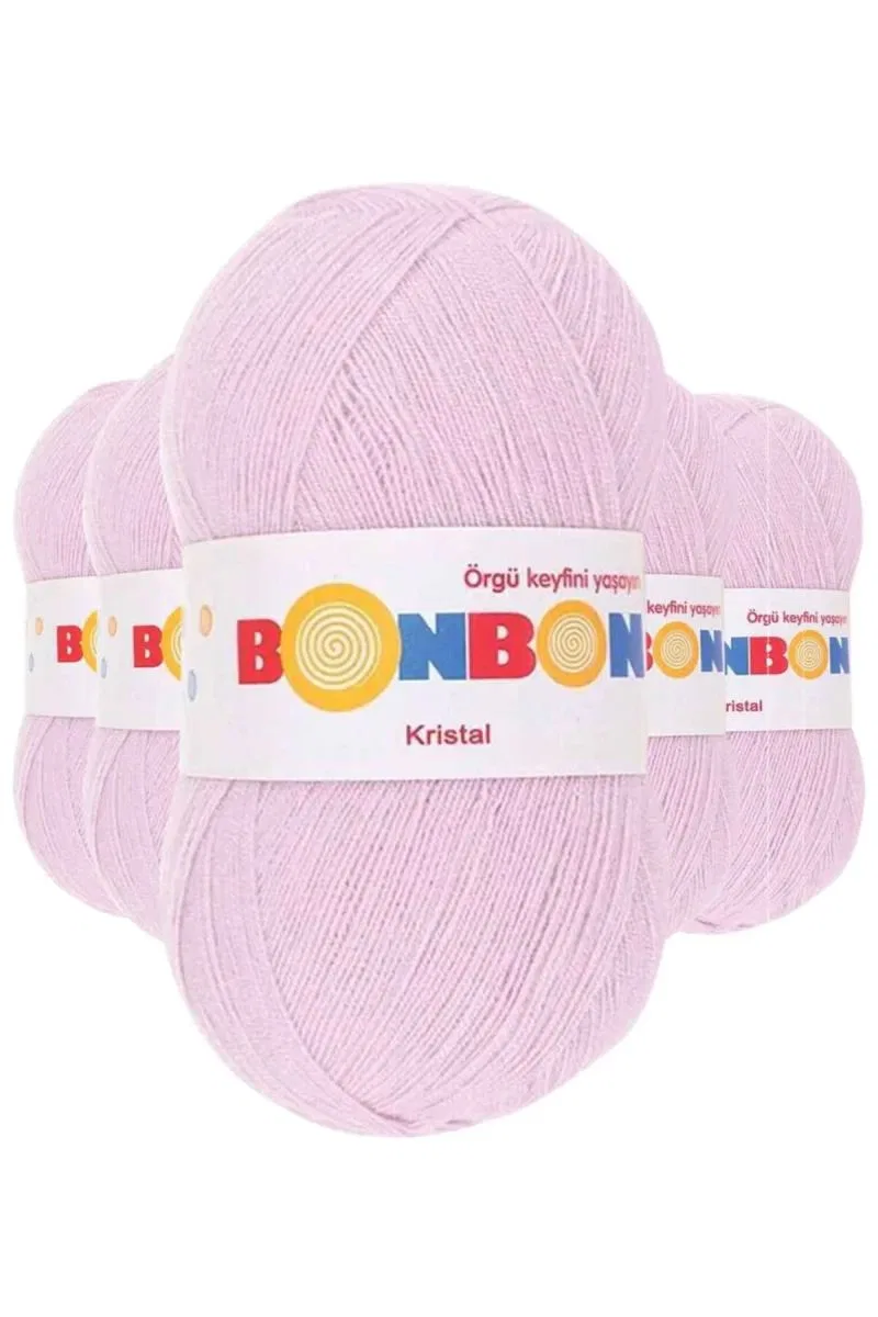 5 Adet Kristal El Örgü Lif İpi Lila 98332 - bonbon mudanis