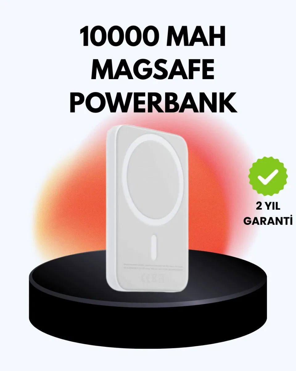 Ultra İnce Manyetik Powerbank Hızlı Şarj, Güçlü Tutuş, 10000 Mah Kapasite