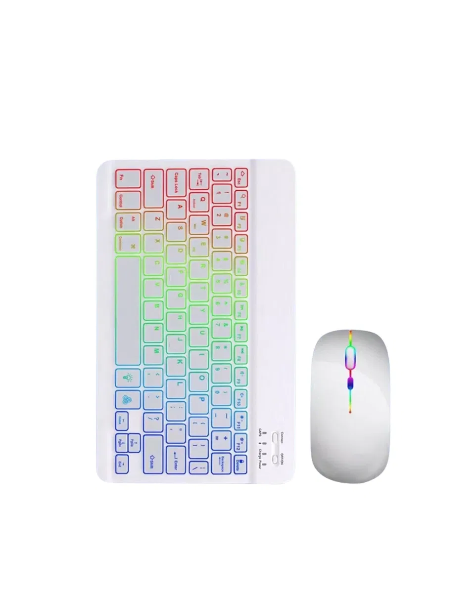 Türkçe Q Aydınlatmalı Klavye Mouse Seti Kablosuz Bluetooth Destekli görsel 3