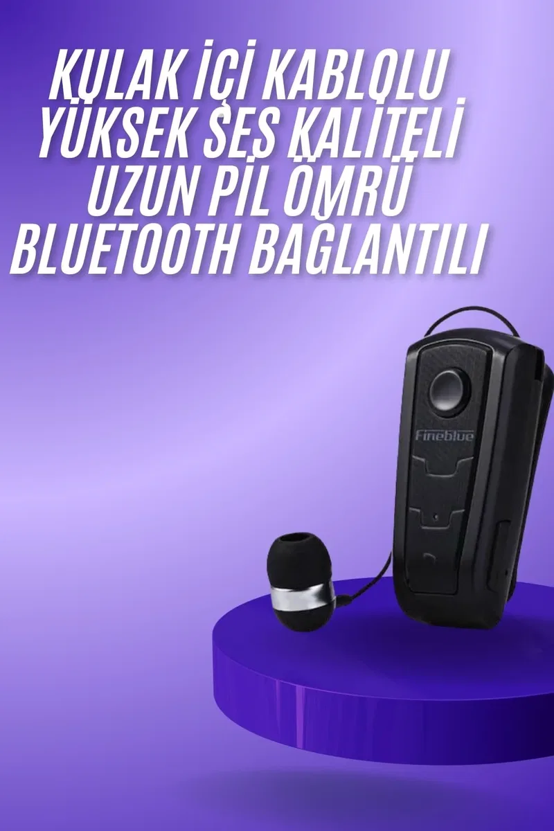 Makaralı Bluetooth Kulakiçi Yaka Kulaklığı Kablosuz Kulaklık görsel 2