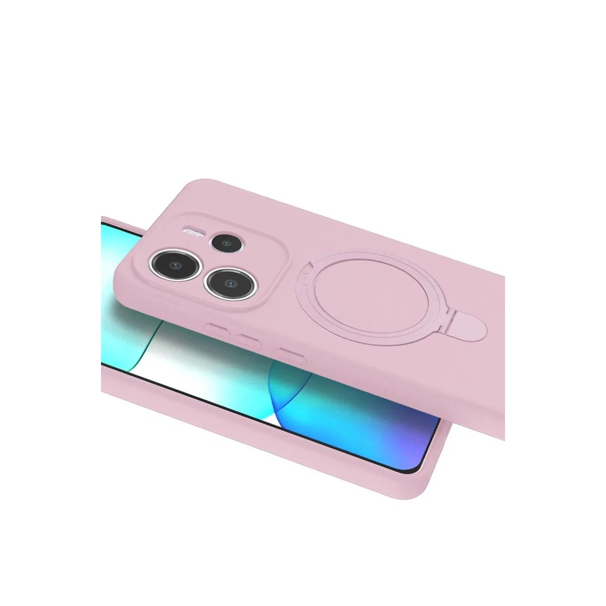 Xiaomi Redmi Note 14 4g Regal Magsafe Standlı Kapak - Açık Pembe görsel 4