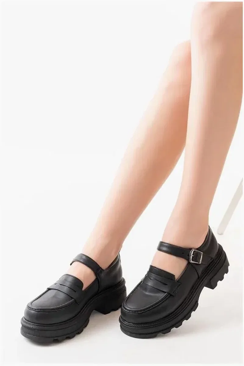 Kadın Loafer Ayakkabı Ayakkabı Bağcıksız Tabanlı Yüksek Casual Mevsim görsel 2