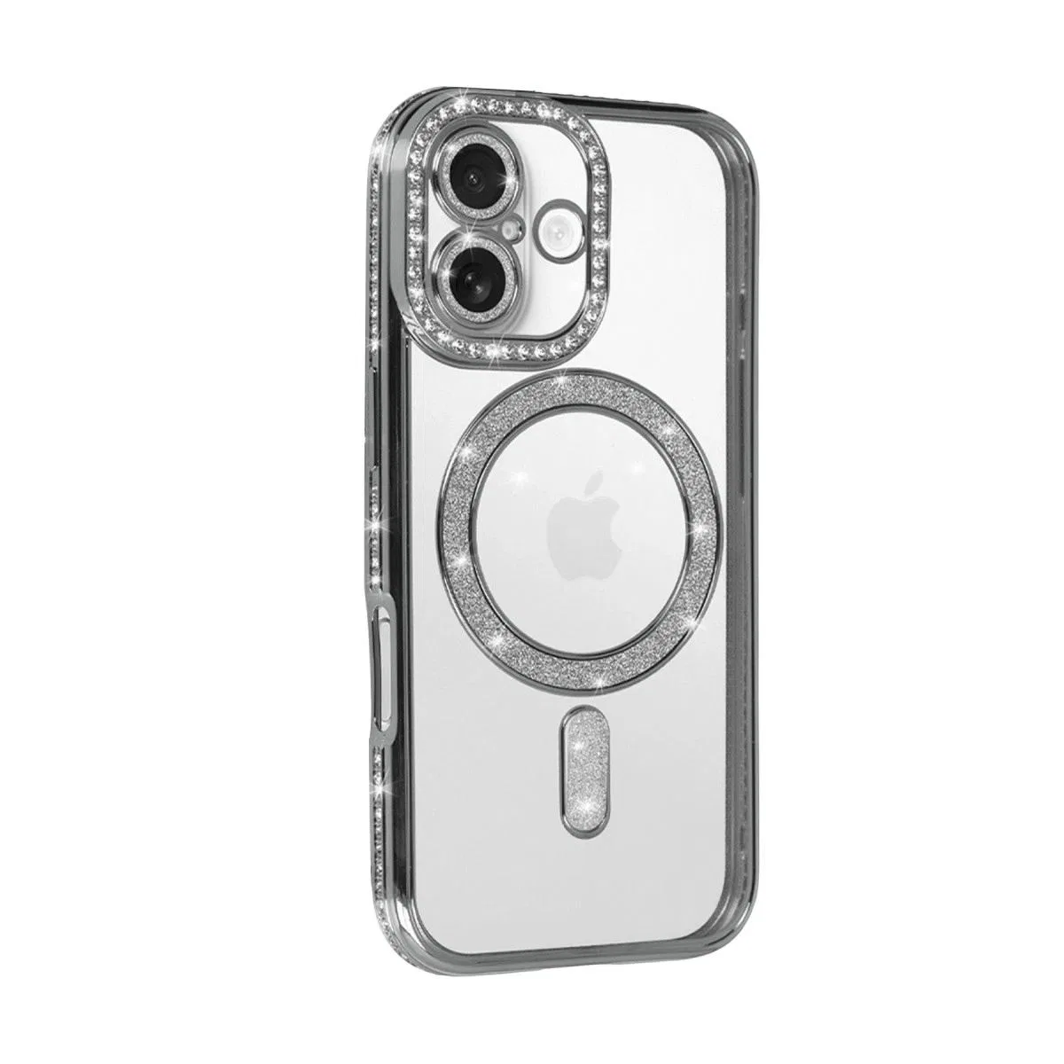 Apple İphone 17 Joke Simli Magneticsafe Kılıf - Gümüş görsel 2