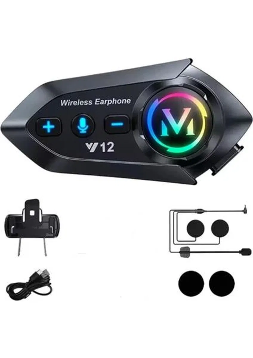 Y12 Motor Kask Kulaklık Rgb Modlu Radyolu Motosiklet Kulaklık 5. 3 Bluetooth Intercom görsel 8