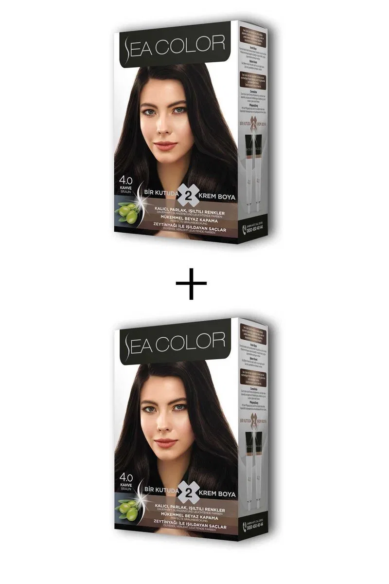 2X2 Tüp Krem Saç Boyası Seti Kahve No: 4. 0