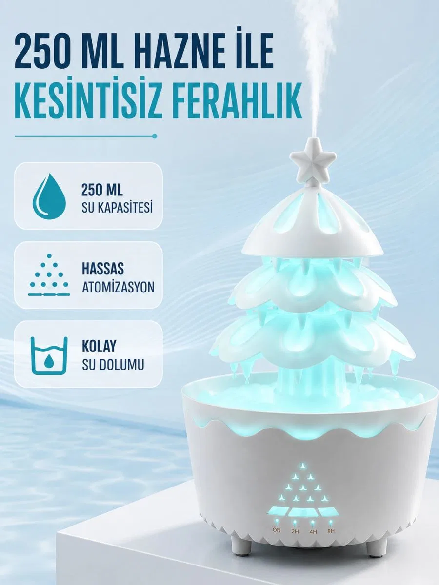 Şans Ağacı Led Işıklı Ultrasonik Buhar Makinesi Esansiyel Yağ Aroma Yayıcı