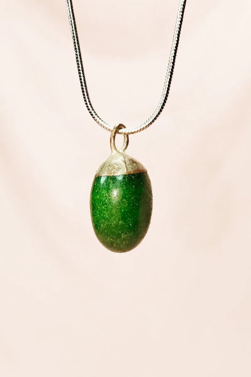 Aventurin Doğal Taşı Zincirli El Yapımı Kolye Uç: 2 cm Zincir: 20 cm Kutulu görsel 3