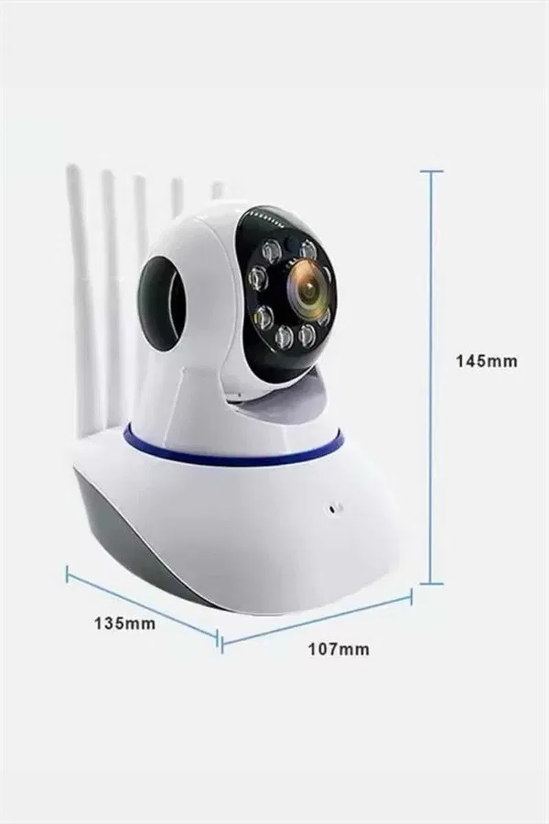Akıllı Gece Görüşlü Sensörlü Wifi Kamera Telefondan Takip Edilebilir görsel 4