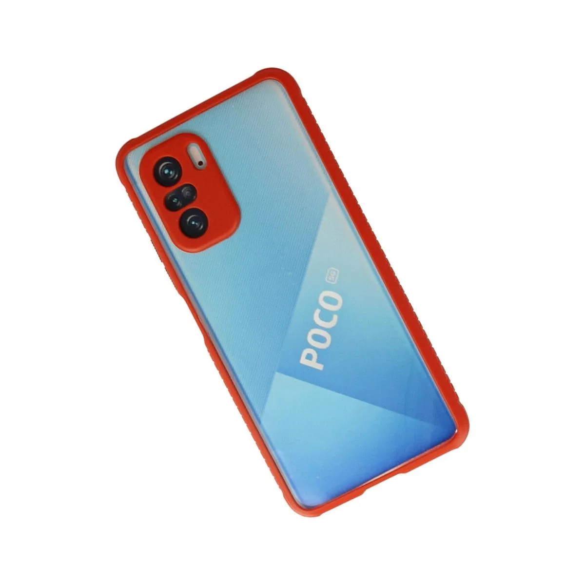 Xiaomi Poco F3 Kılıf Miami Şeffaf Silikon - Kırmızı görsel 2