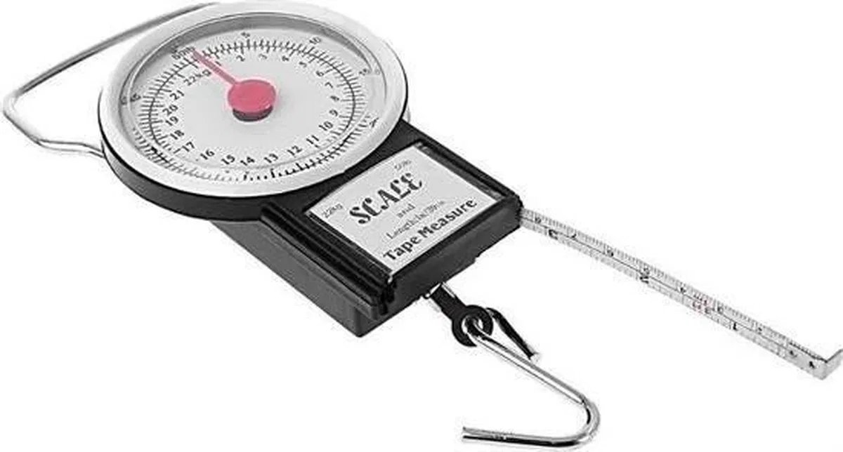 22 Kg/50lb Kancalı Tartı Aleti 1 Metre Mezuralı Askılı Balıkçı Terazisi görsel 4