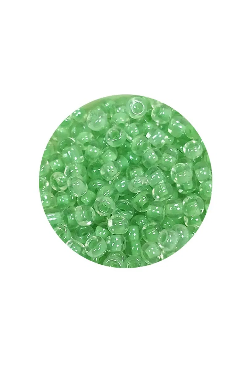 Dökme Cam Kum Boncuk (8/0) 3 mm - 20 Gram - Şeffaf Açık Yeşil - BNC150 görsel 2