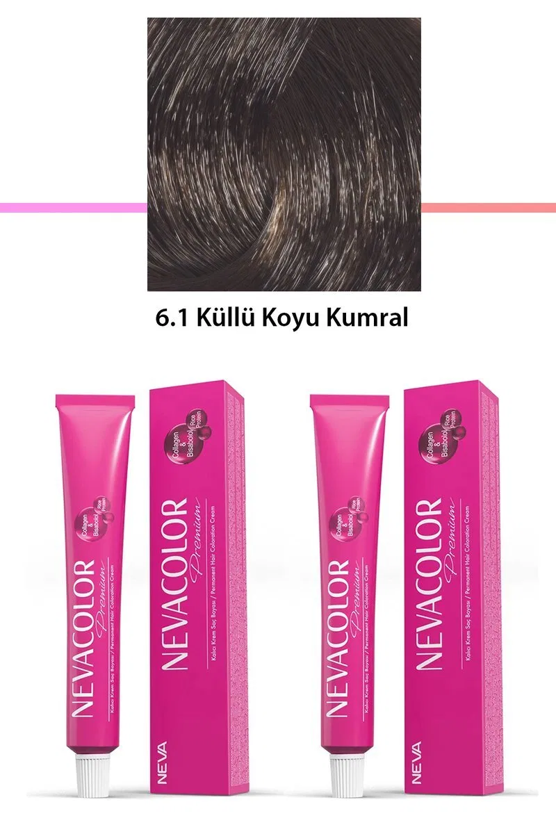2 li Set Premium 6. 1 Küllü Koyu Kumral - Kalıcı Krem Saç Boyası 2 X 50 g Tüp