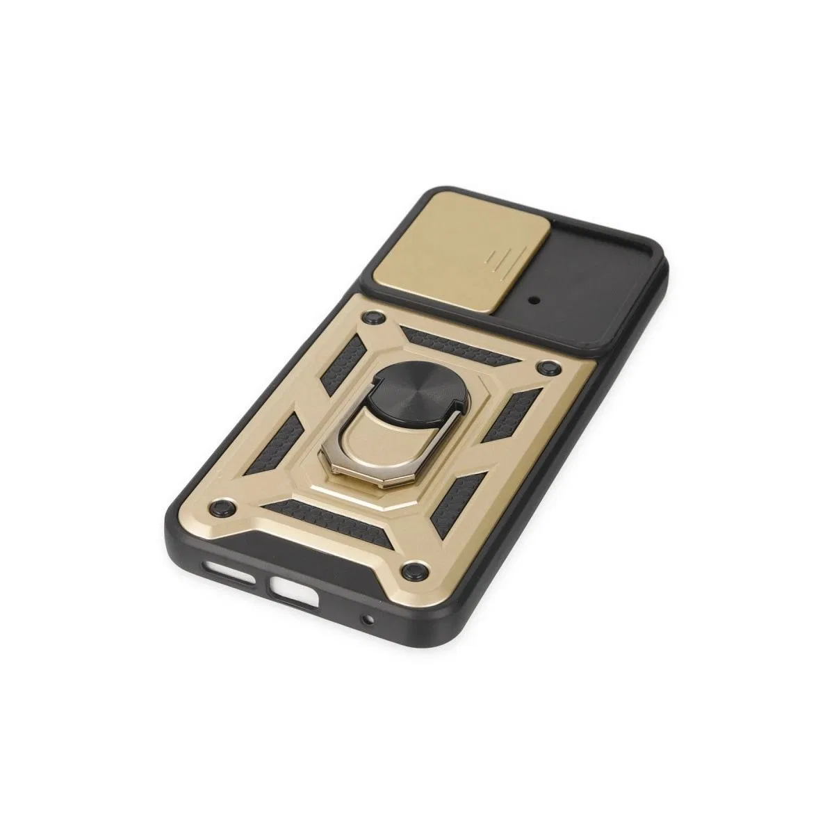 Xiaomi Poco M4 Pro 4g Kılıf Pars Lens Yüzüklü Silikon - Gold görsel 5