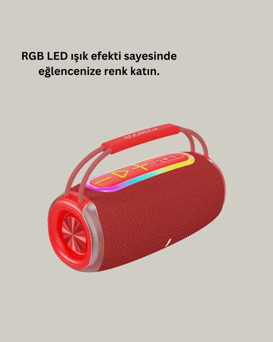 20W Kablosuz Bluetooth Hoparlör RGB Işık Efektli USB/SD/AUX Destekli görsel 2