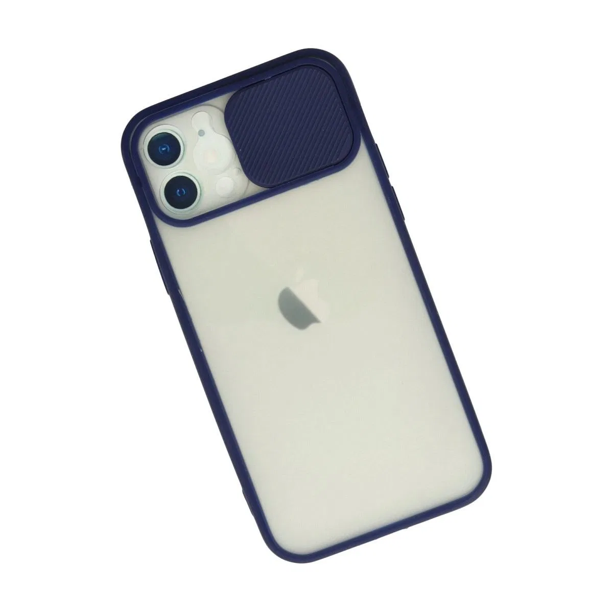 Apple İphone 12 Kılıf Palm Buzlu Kamera Sürgülü Silikon - Lacivert görsel 3