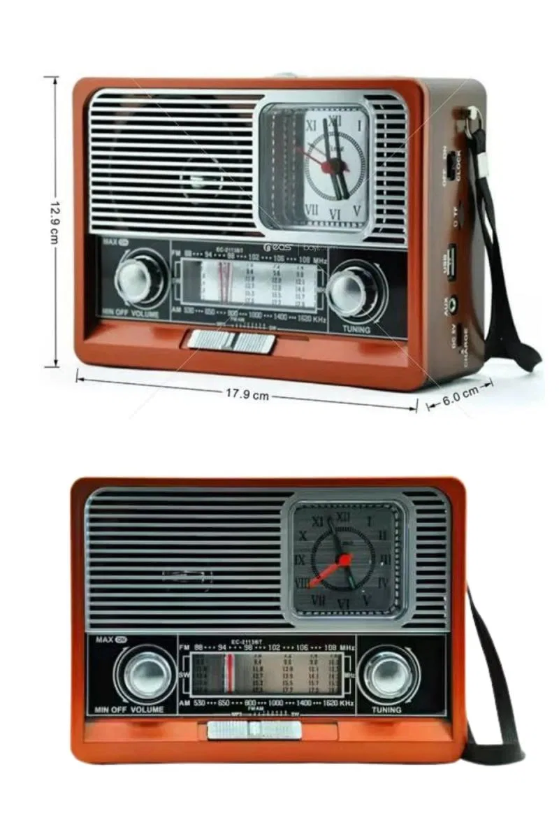 Nostaljik Vintage Radyo Taşınabilir Bluetooth Bağlantılı Hoparlör Radyo görsel 3