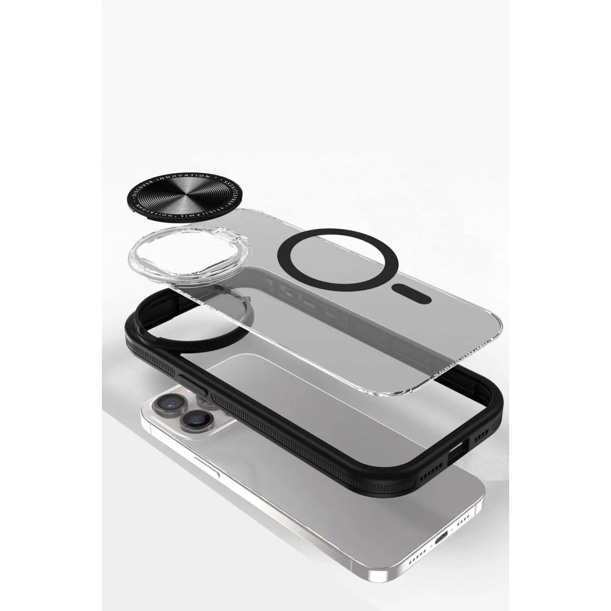 Apple İphone 11 Kılıf Teleskop Lens Magsafe Silikon Kapak - Siyah görsel 2
