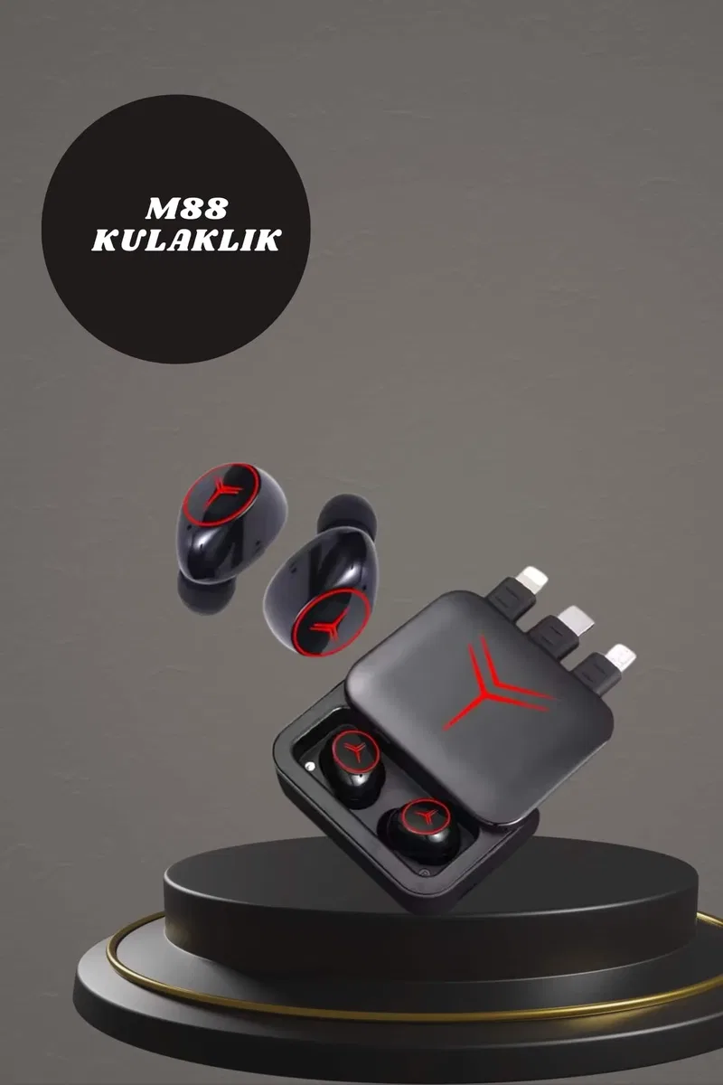 Dijital Göstergeli Powerbank Kablosuz Kulaklık ve 7 Kordonlu Yeni Nesil Akıllı Saat Dokunmatik Kontrol görsel 4