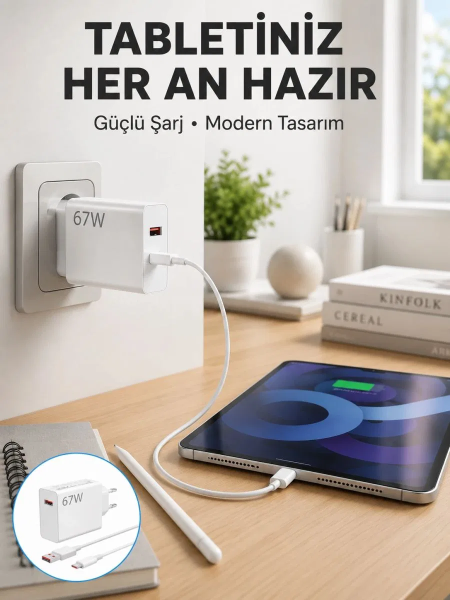 67 Watt Type C Hızlı Şarj Başlık Black Shark Uyumlu Yeni Nesil