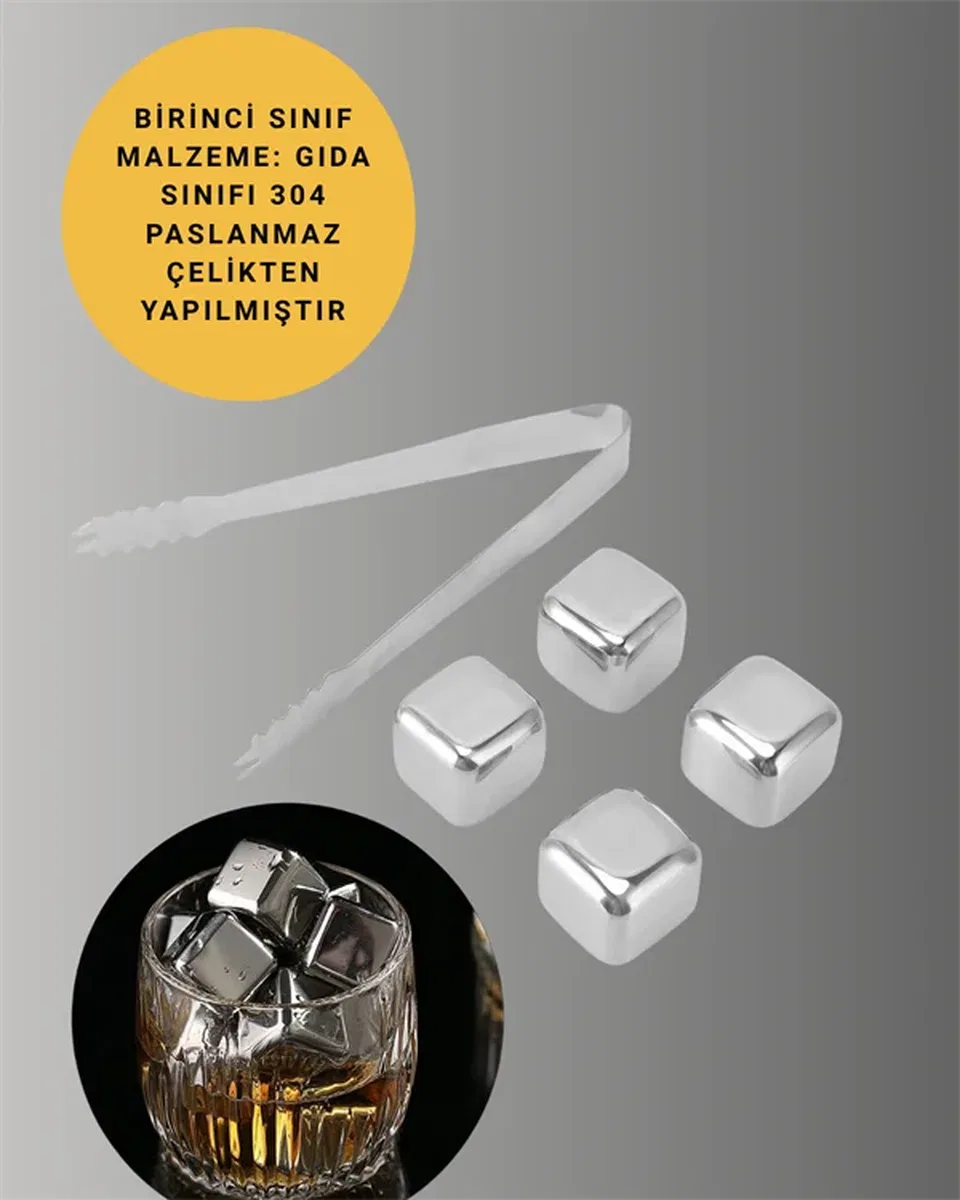 Hızlı Soğutma Özellikli Paslanmaz Metal Buz Küpü Takımı Yeni Nesil görsel 5